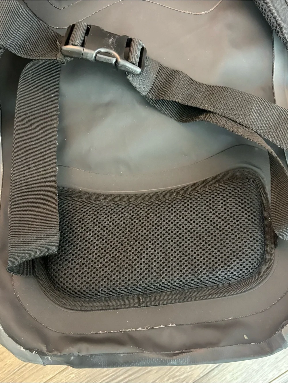 Men’s Gray & Black Waterproof Roll-Top Backpack with Red Logo